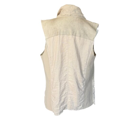 Jakett...etc. XS open sleeveless linen cardigan with pockets women's - Picture 4 of 9